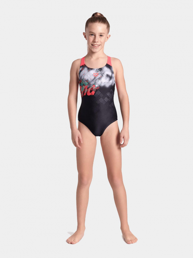 Maillot de bain une pièce splash point noir fille - Arena