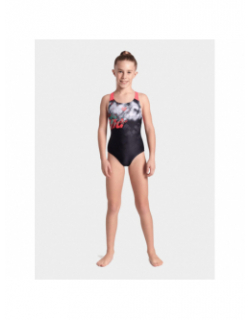 Maillot de bain une pièce splash point noir fille - Arena