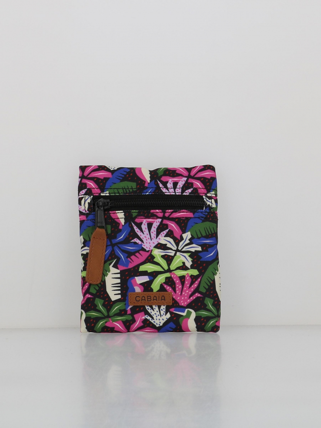 Pochette mini sac à dos S albert park noir rose vert - Cabaïa