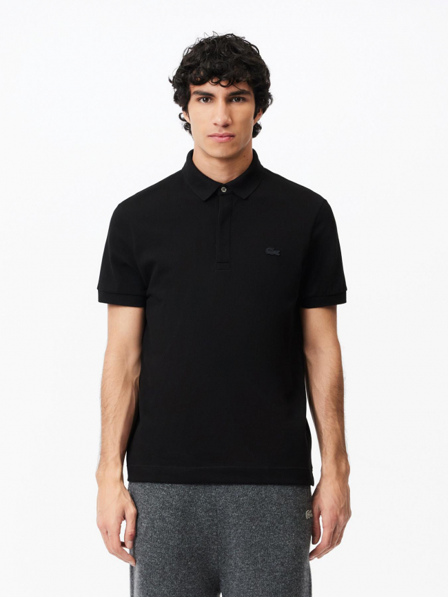 Polo uni regular fit noir homme - Lacoste