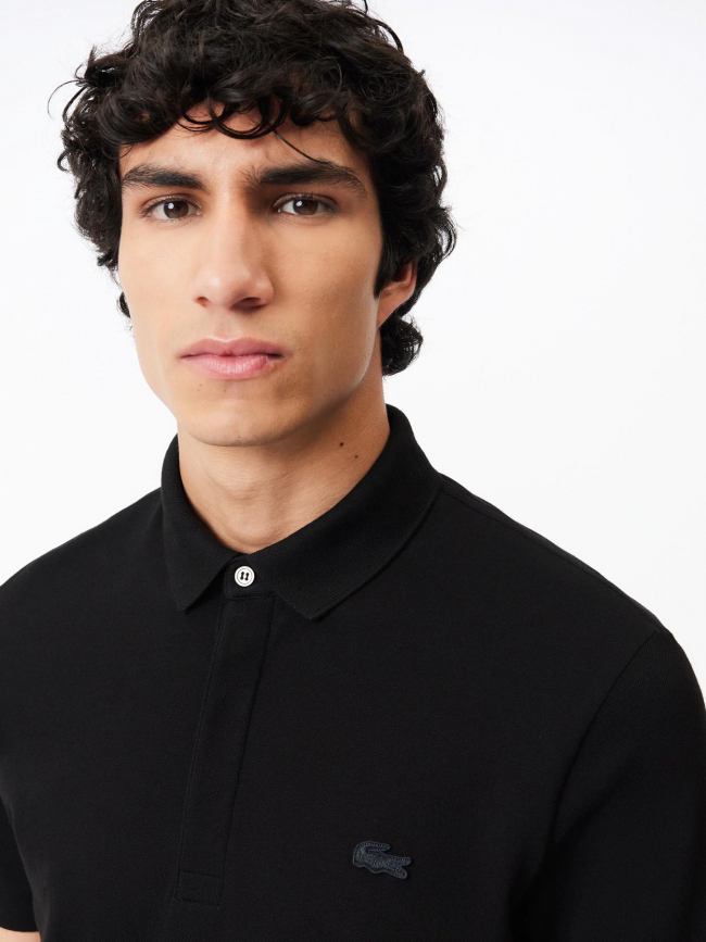 Polo uni regular fit noir homme - Lacoste