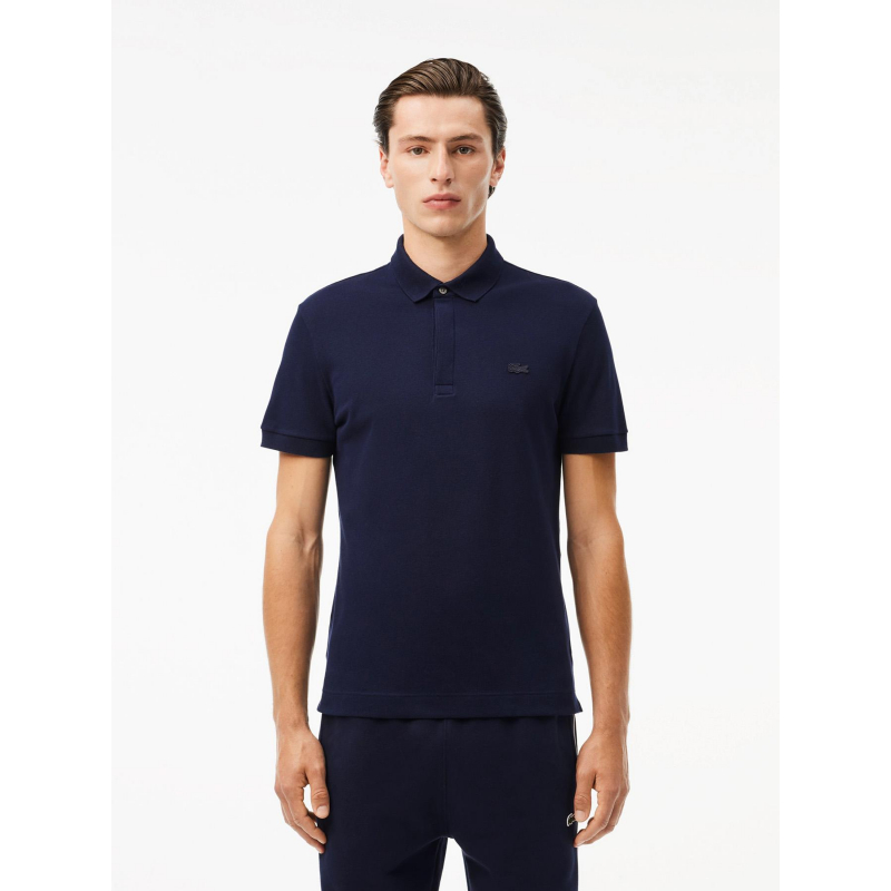 Polo uni regular fit bleu marine homme - Lacoste