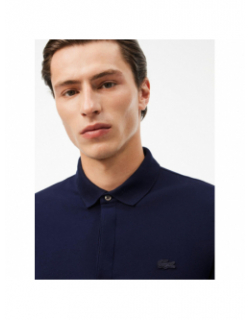 Polo uni regular fit bleu marine homme - Lacoste