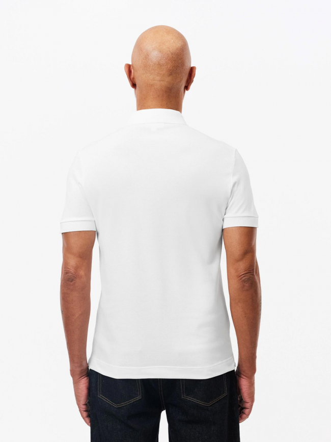 Polo uni regular fit stretch blanc homme - Lacoste