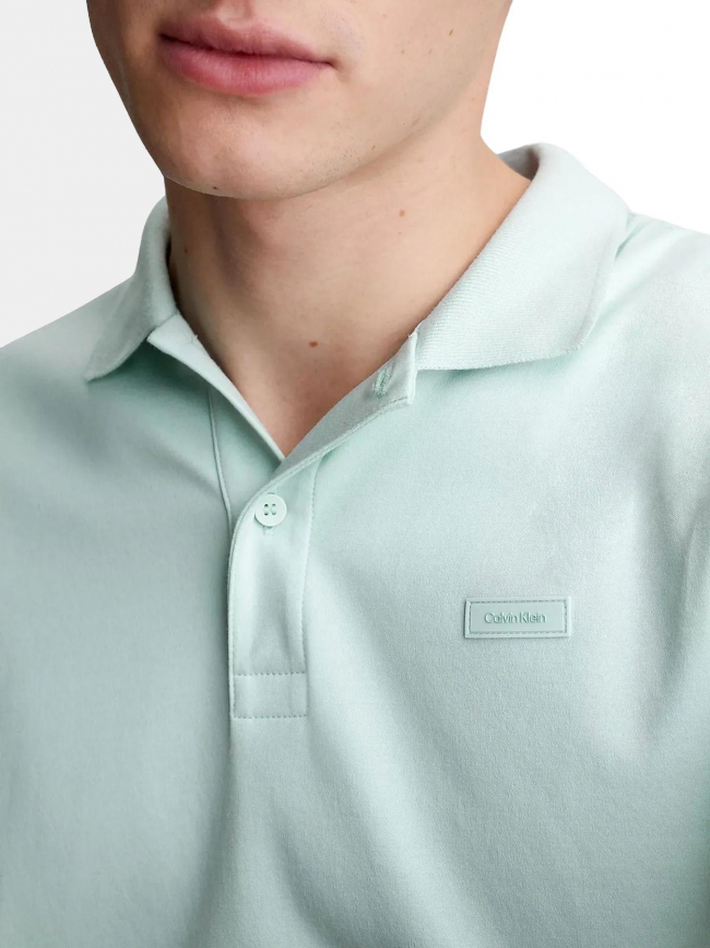 Polo uni slim touch vert homme - Calvin Klein