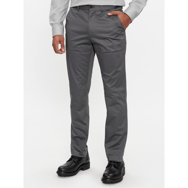 Pantalon slim stretch effet satiné gris homme - Calvin Klein