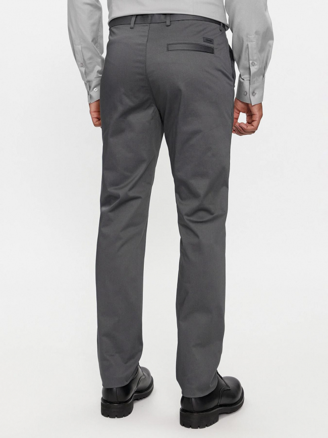 Pantalon slim stretch effet satiné gris homme - Calvin Klein