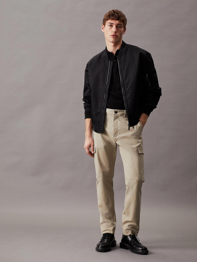 Pantalon tapered modern twill beige homme - Calvin Klein
