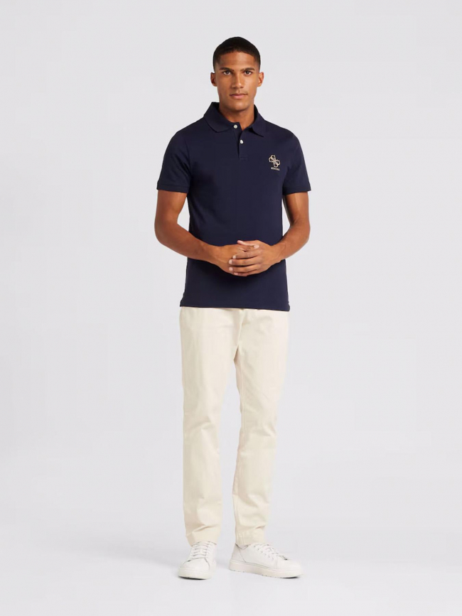 Polo extra slim fit nolan bleu marine homme - Guess