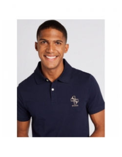 Polo extra slim fit nolan bleu marine homme - Guess