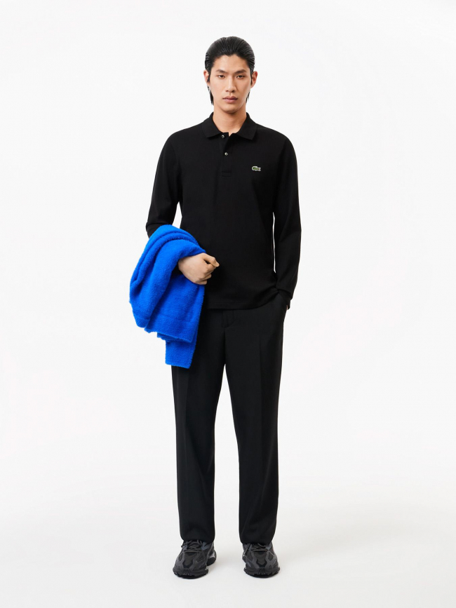 Polo manches longues noir homme Lacoste wimod