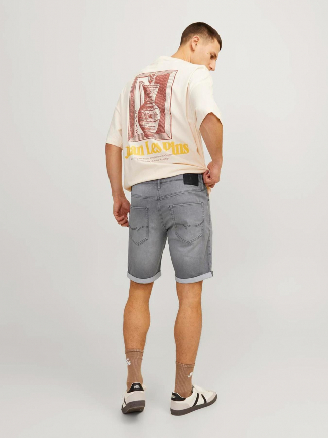 Short en jean rick icon 380 effet usé gris homme - Jack & Jones