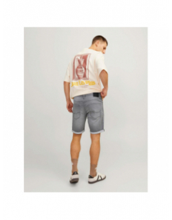 Short en jean rick icon 380 effet usé gris homme - Jack & Jones