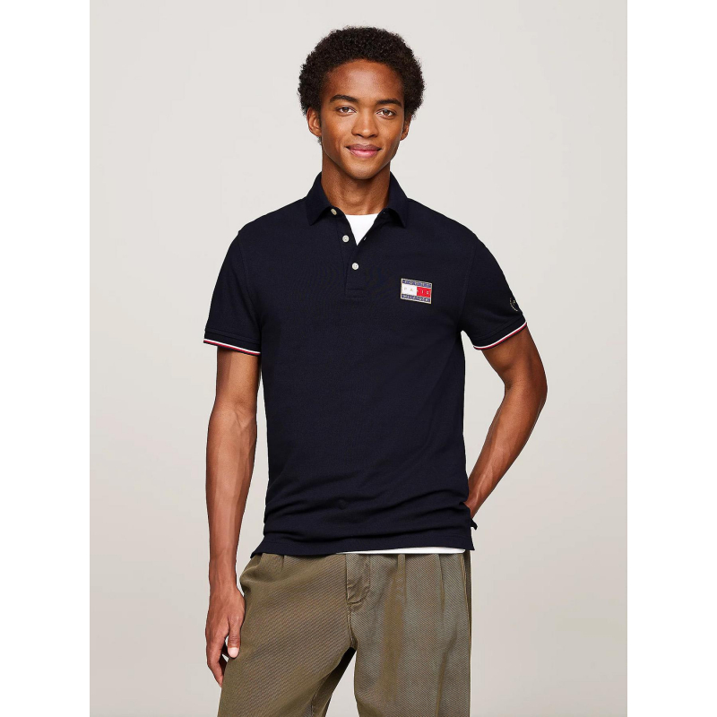 Polo uni flag x paris bleu marine homme - Tommy Hilfiger