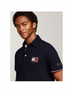 Polo uni flag x paris bleu marine homme - Tommy Hilfiger