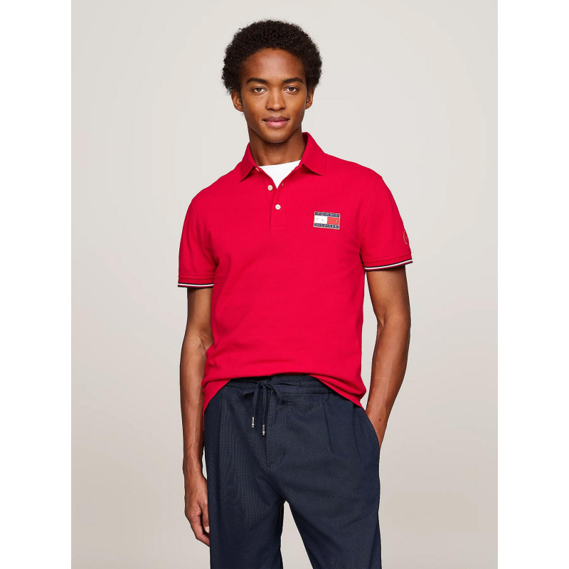 Polo uni flag x paris rouge homme - Tommy Hilfiger