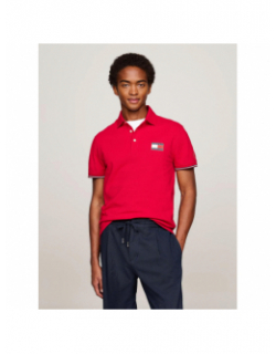 Polo uni flag x paris rouge homme - Tommy Hilfiger