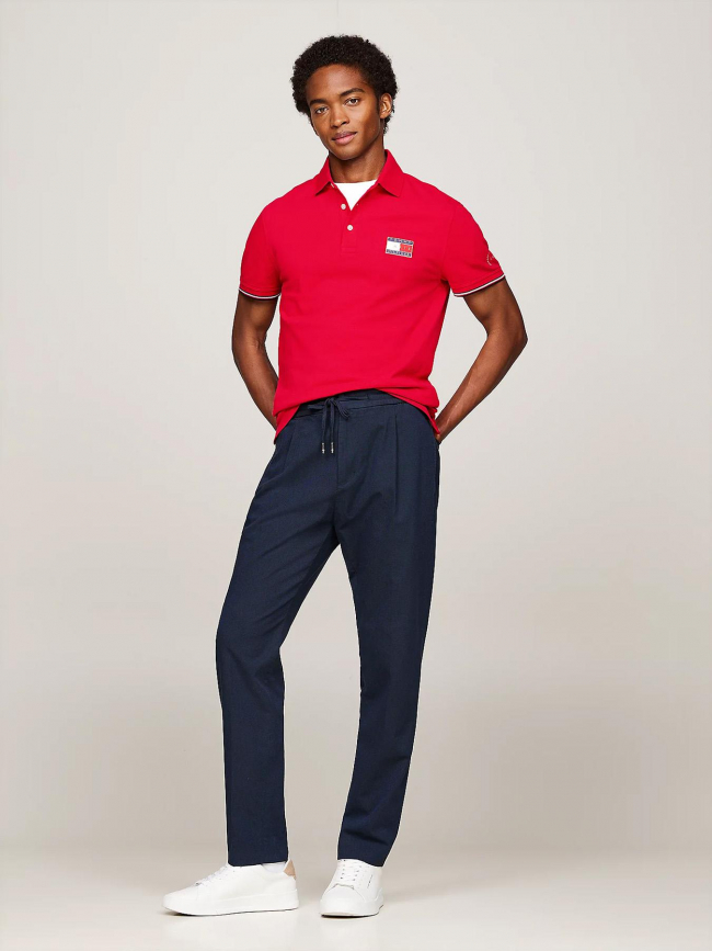 Polo uni flag x paris rouge homme - Tommy Hilfiger