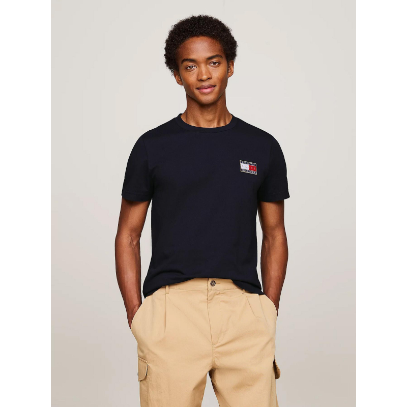 T-shirt uni flag x paris bleu marine homme - Tommy Hilfiger