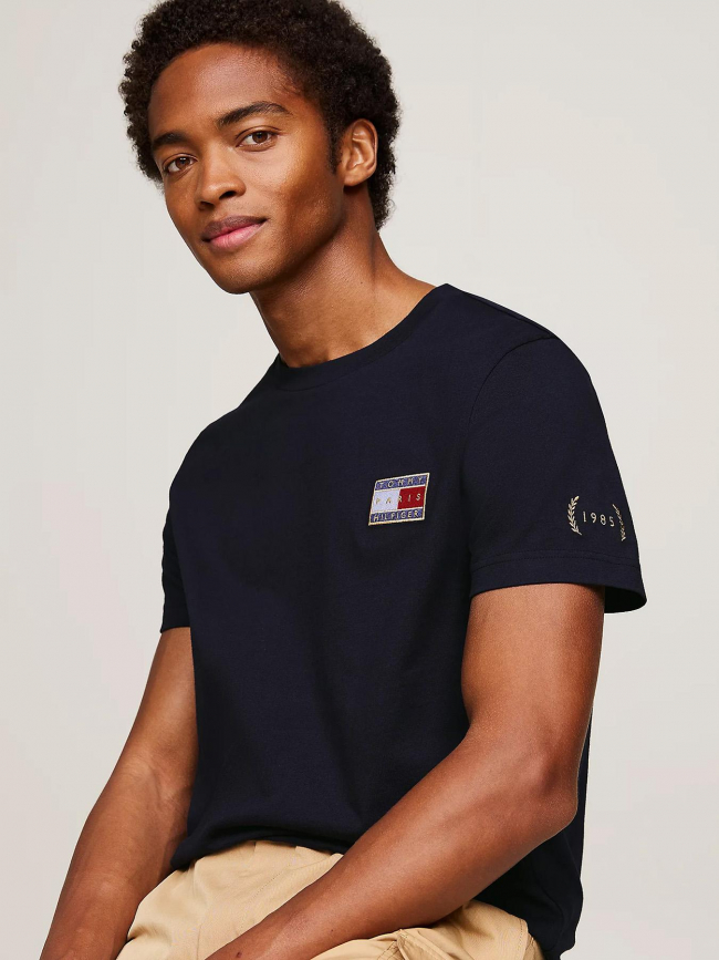 T-shirt uni flag x paris bleu marine homme - Tommy Hilfiger