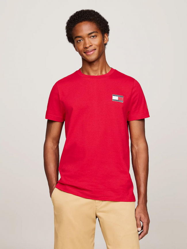 T-shirt uni flag x paris rouge homme - Tommy Hilfiger