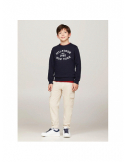 Sweat monotype flock bleu marine enfant - Tommy Hilfiger