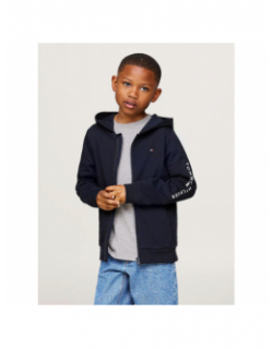 Sweat zippé à capuche essential bleu marine enfant - Tommy Hilfiger