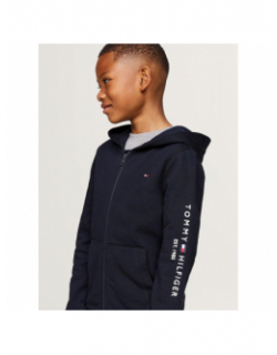 Sweat zippé à capuche essential bleu marine enfant - Tommy Hilfiger