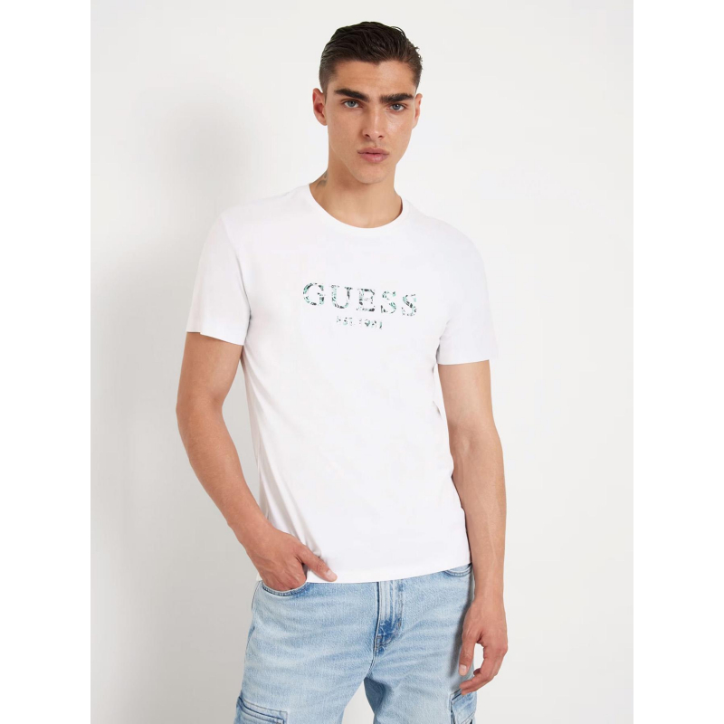 T-shirt logo iridesce blanc homme - Guess