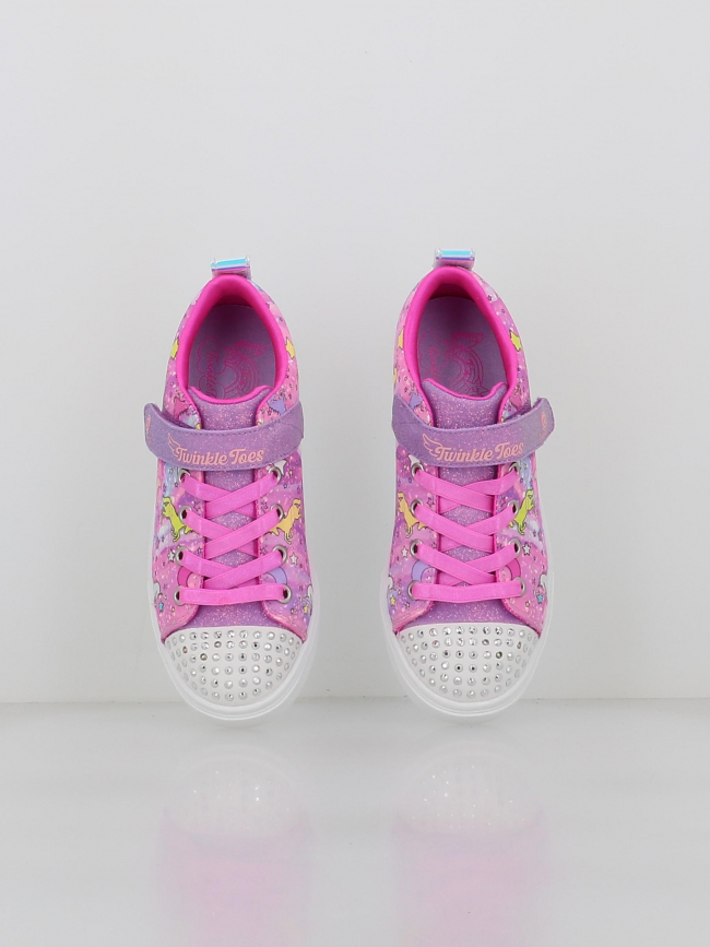 Baskets lumineuses twinkle sparks rose fille - Skechers