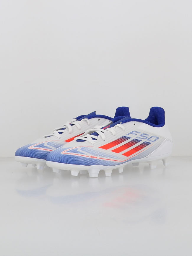 Chaussures de football f50 club fxg blanc bleu - Adidas