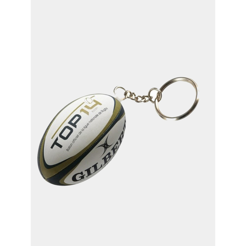 Porte clé ballon rugby lnr top 14 blanc noir doré - Gilbert