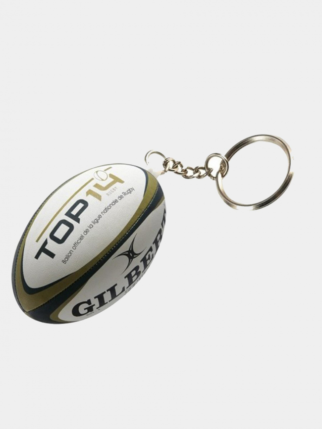 Porte clé ballon rugby lnr top 14 blanc noir doré - Gilbert