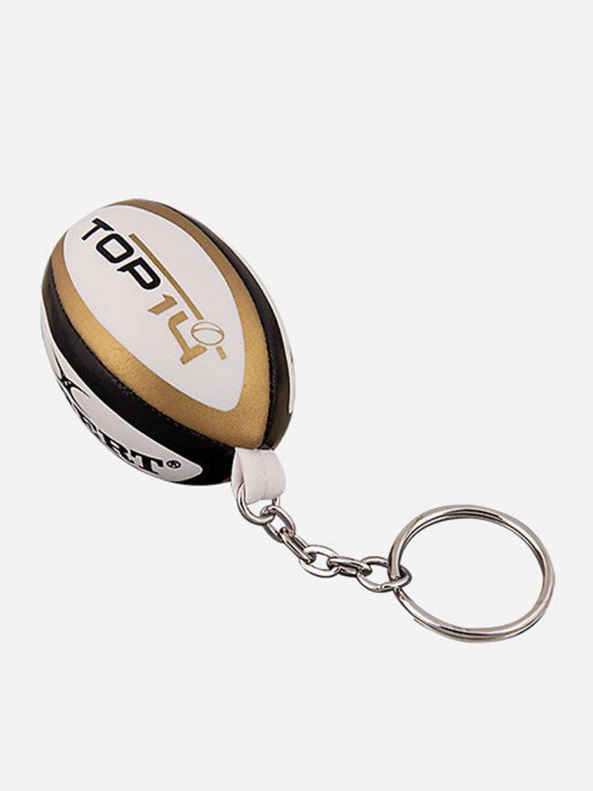 Porte clé ballon rugby lnr top 14 blanc noir doré - Gilbert