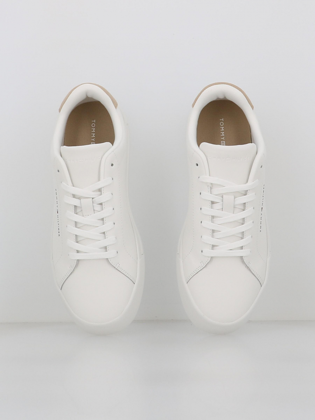 Baskets en cuir court blanc homme - Tommy Hilfiger