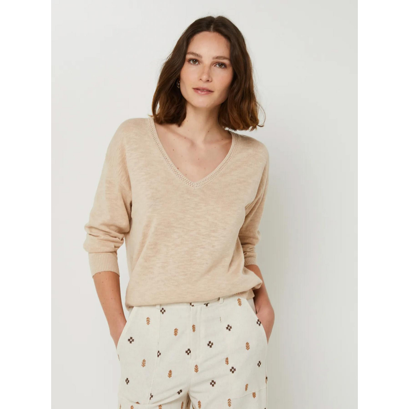 Pull en lin maddly beige femme - La Petite Etoile