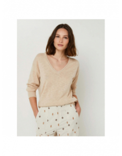 Pull en lin maddly beige femme - La Petite Etoile