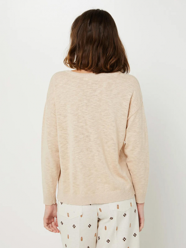 Pull en lin maddly beige femme - La Petite Etoile