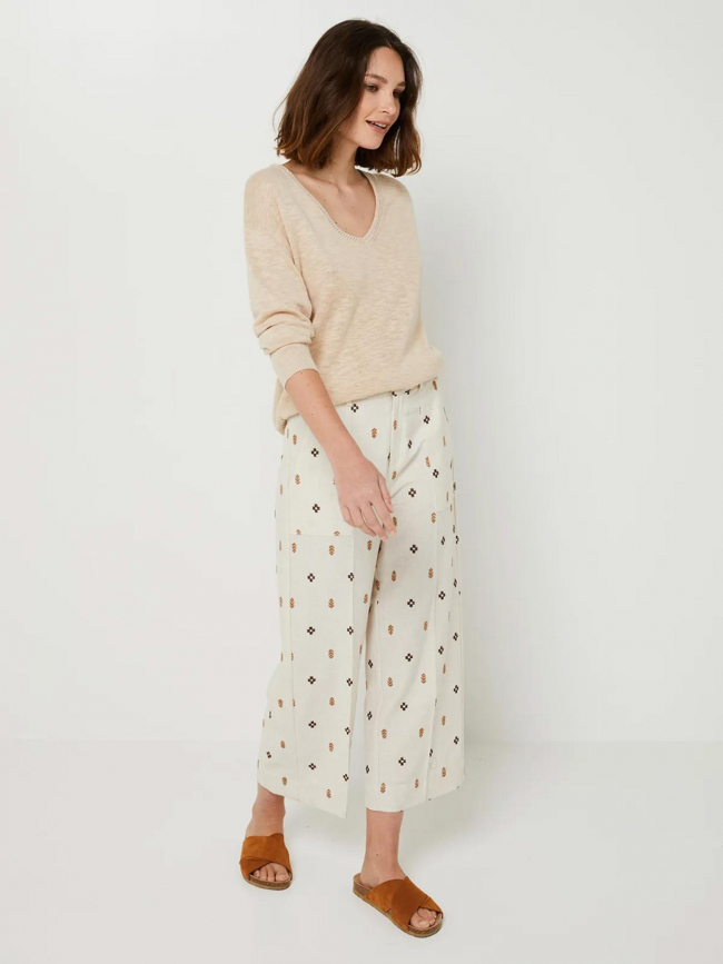 Pull en lin maddly beige femme - La Petite Etoile