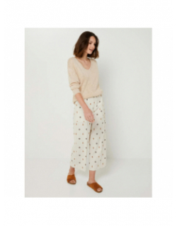 Pull en lin maddly beige femme - La Petite Etoile