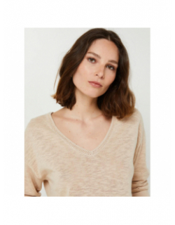 Pull en lin maddly beige femme - La Petite Etoile