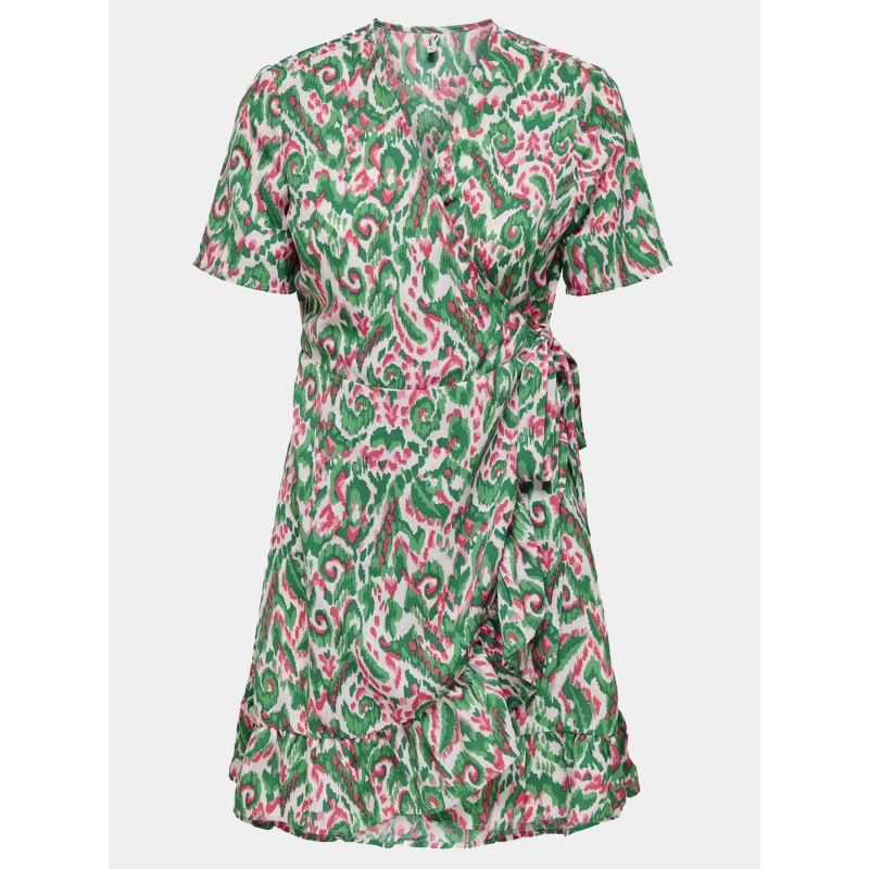 Robe portefeuille axi vert rose femme - Only