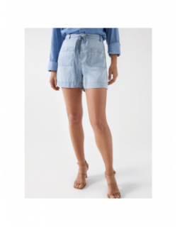 Short léger effet jean bleu clair femme - Salsa