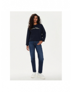 Sweat mordern script logo bleu marine femme - Tommy Hilfiger