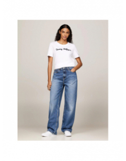 T-shirt reg script logo blanc femme - Tommy Hilfiger