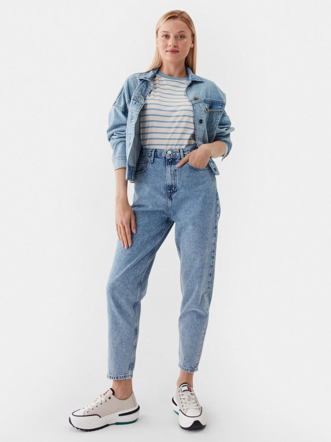 Jean slim taille haute crop izzie bleu femme - Tommy Jeans