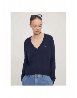 Pull col v essential bleu marine femme - Tommy Jeans