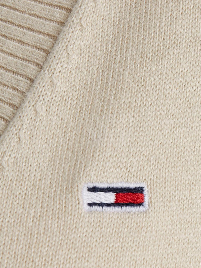 Pull col v essential beige femme - Tommy Jeans