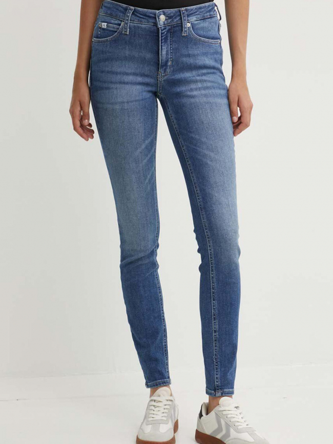 Jean skinny taille mi-haute bleu femme - Calvin Klein Jeans