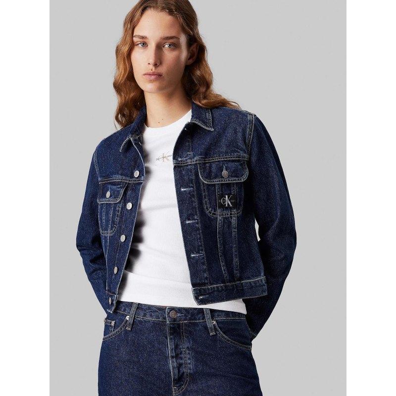 Veste en jean crop 90's bleu foncé femme - Calvin Klein Jeans